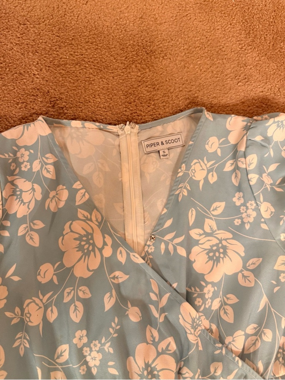 Piper & Scott Light Blue Floral Dress - Small - Picture 3 of 3